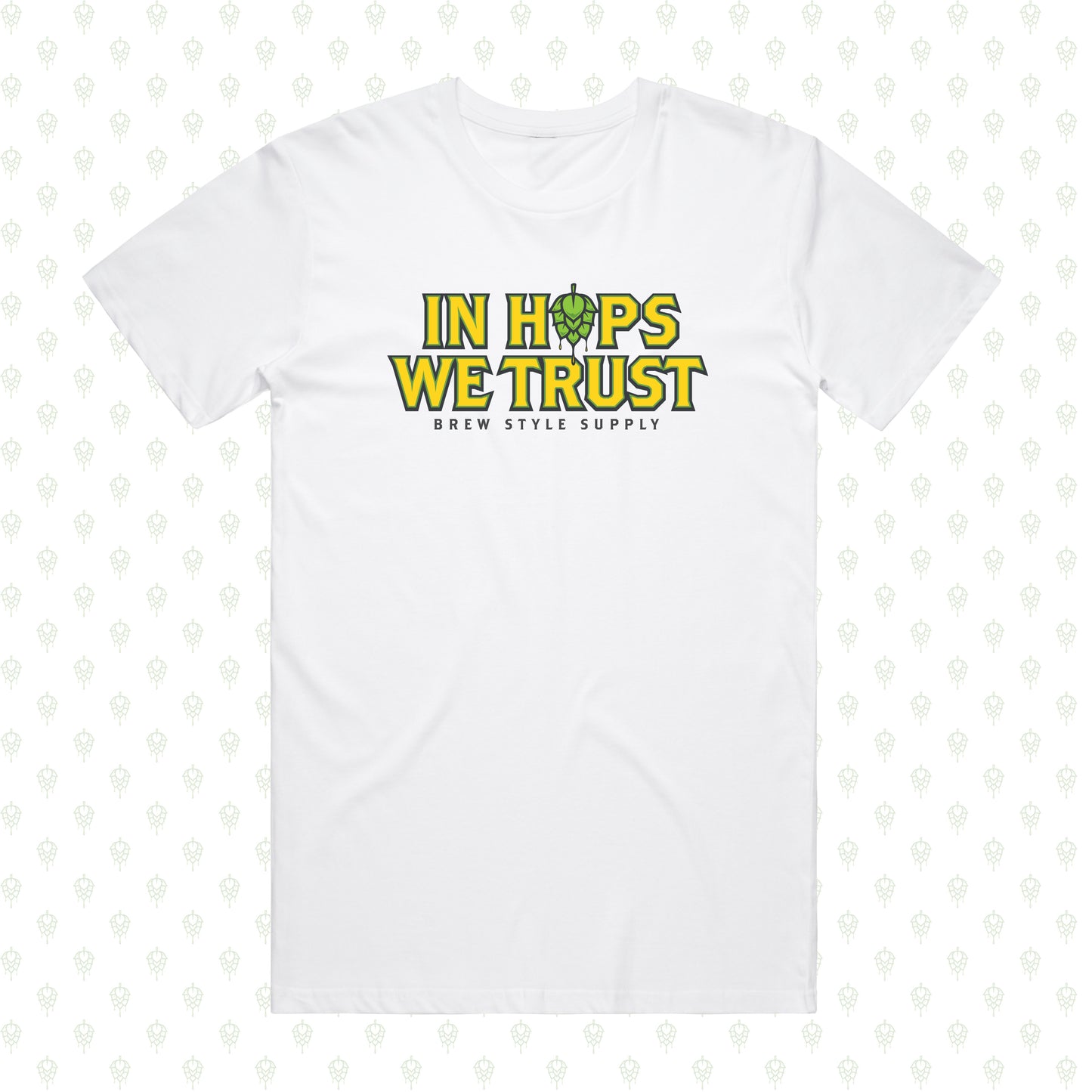 In Hops We Trust - White - Wide - Medium Weight - Premium fit