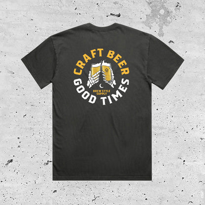 Craft Beer Good Times - Charcoal -  Heavy Tee